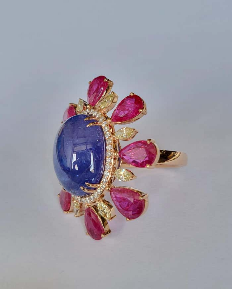 tanzanite ruby rings