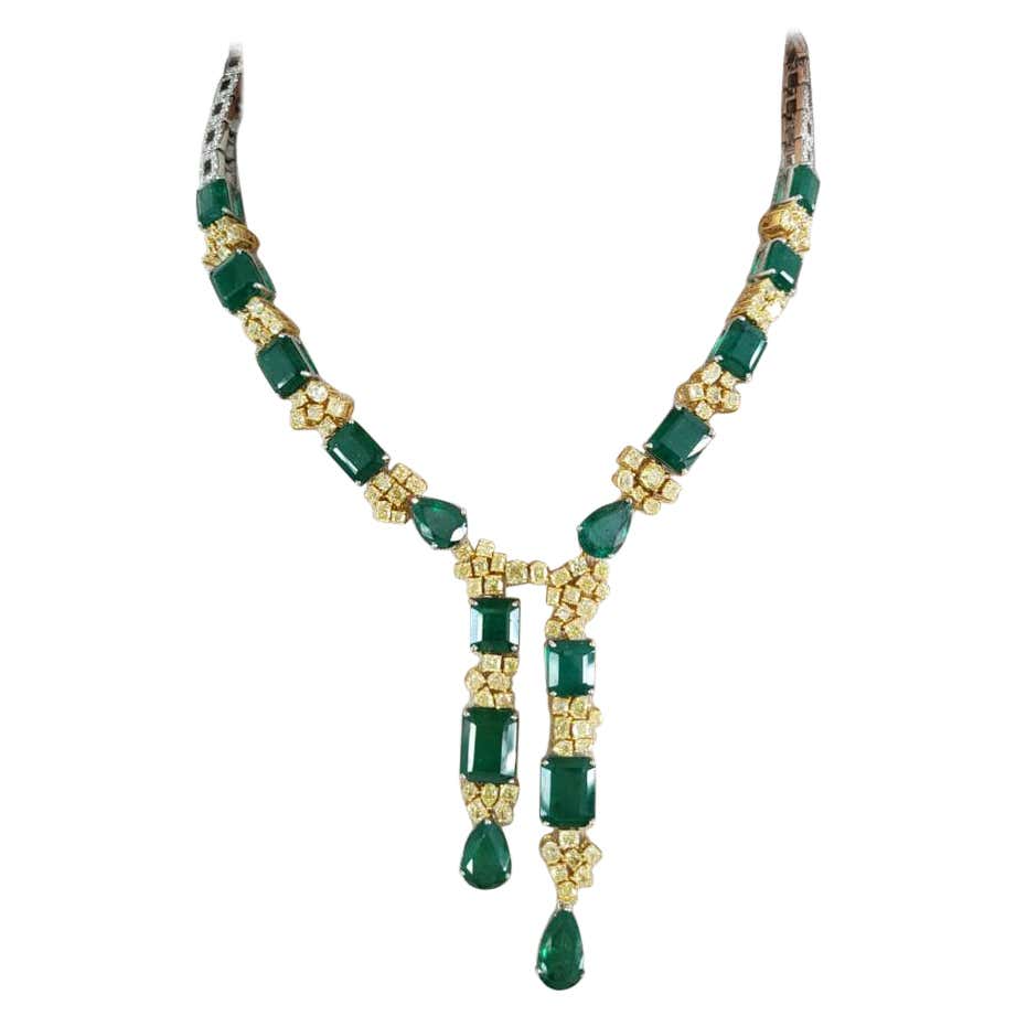 emerald diamond necklace set 