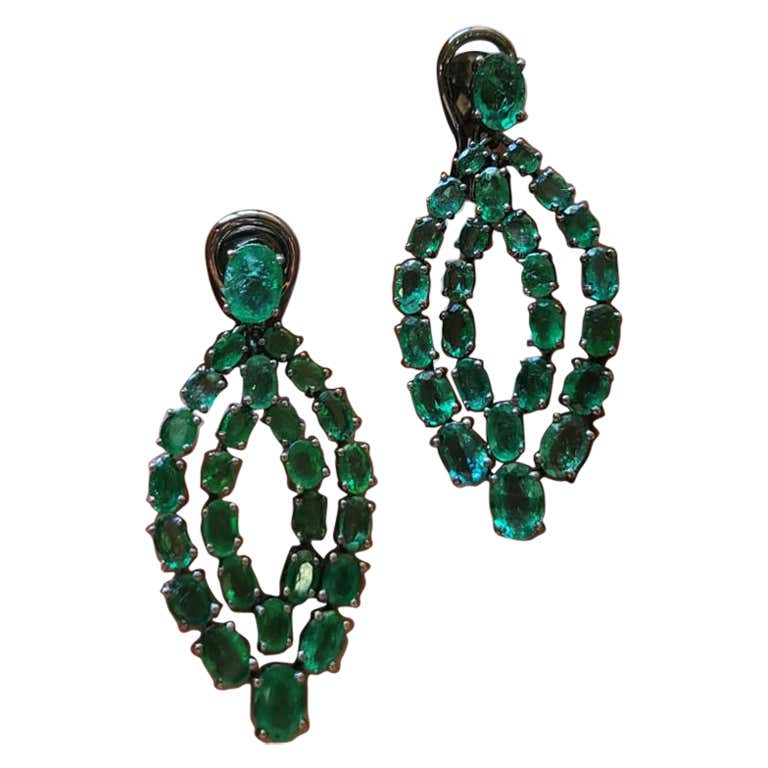 natural zambian emerald earrings
