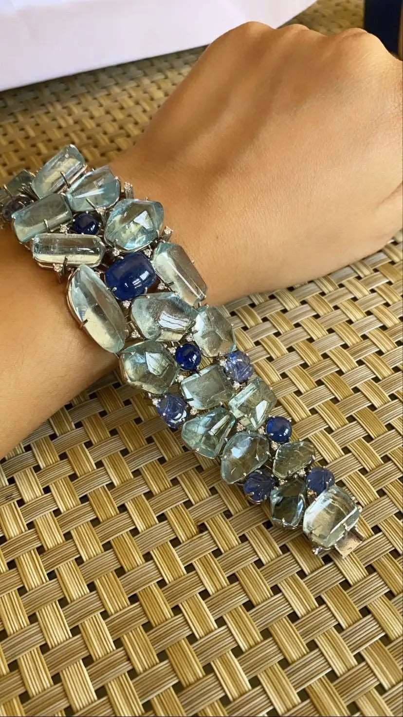 Blue Sapphire Bracelet with Diamond bracelet