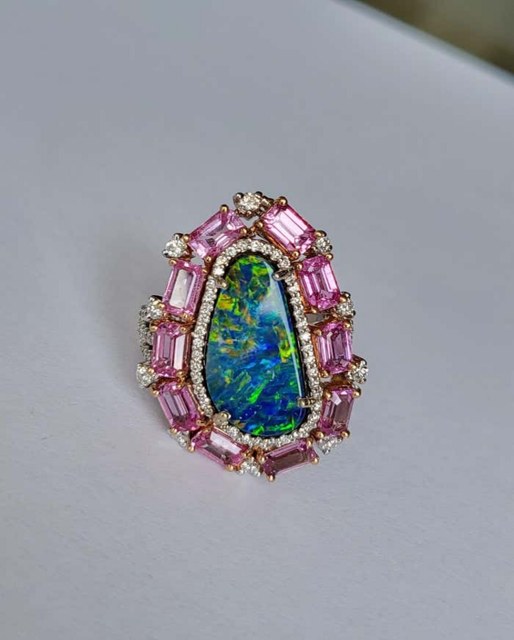 Opal sapphire rings