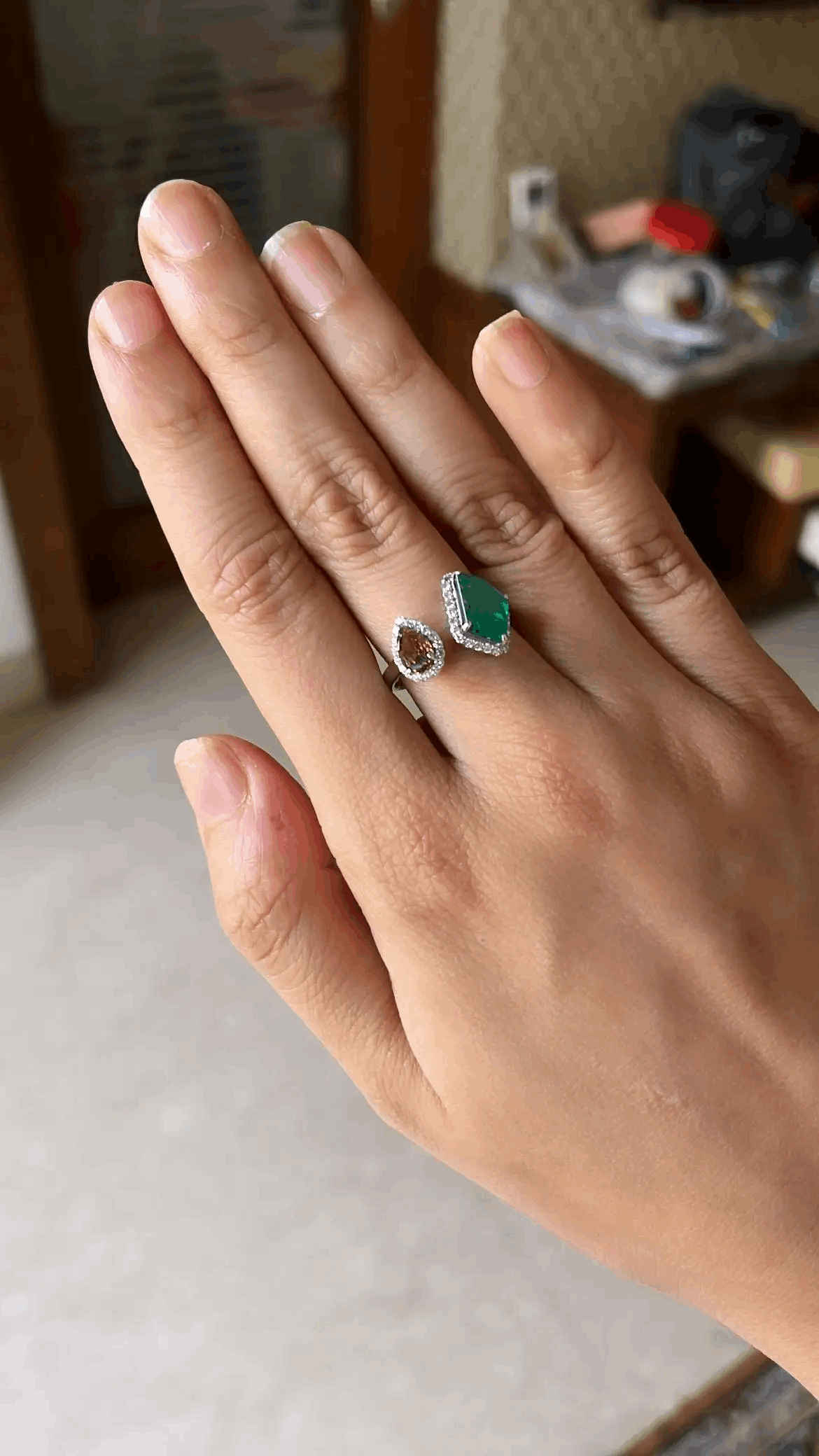 diamond and emerald ring