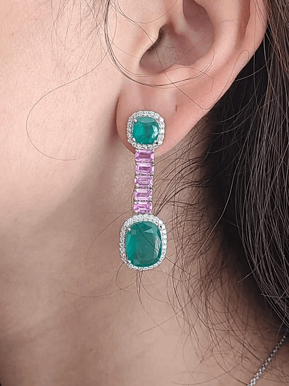 natural emerald earrings