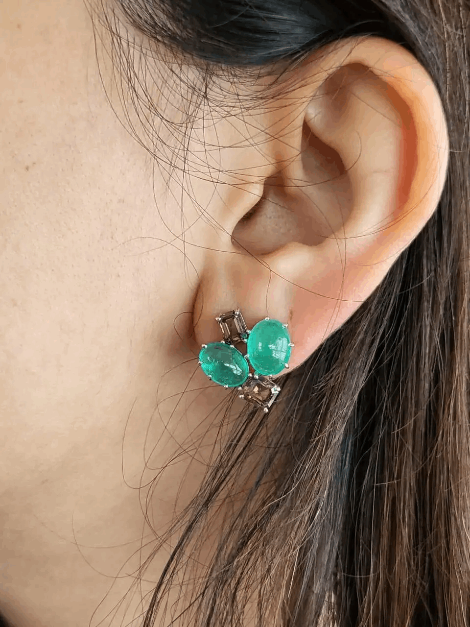 emerald diamond earrings