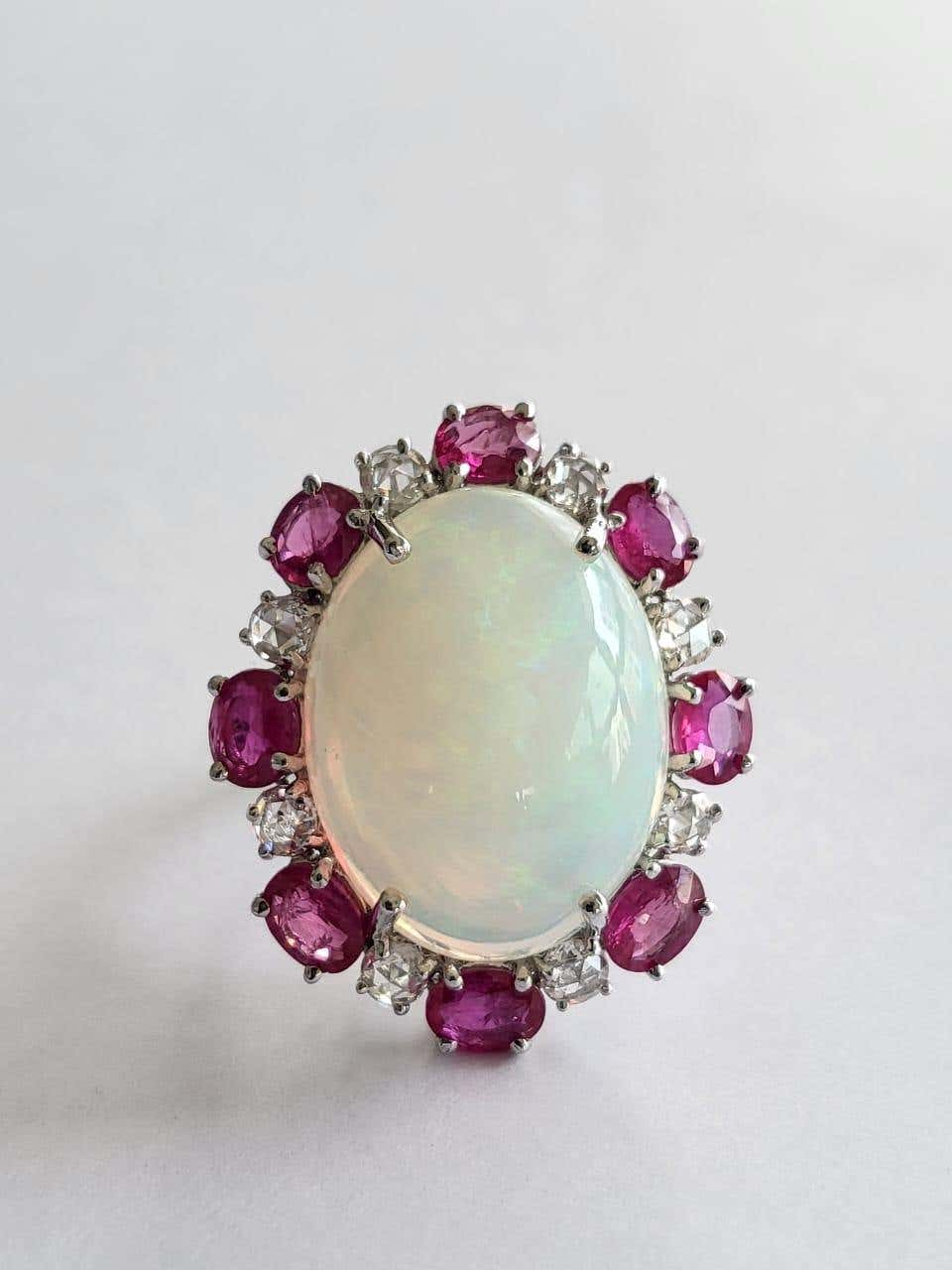 real ethiopian opal ruby rings