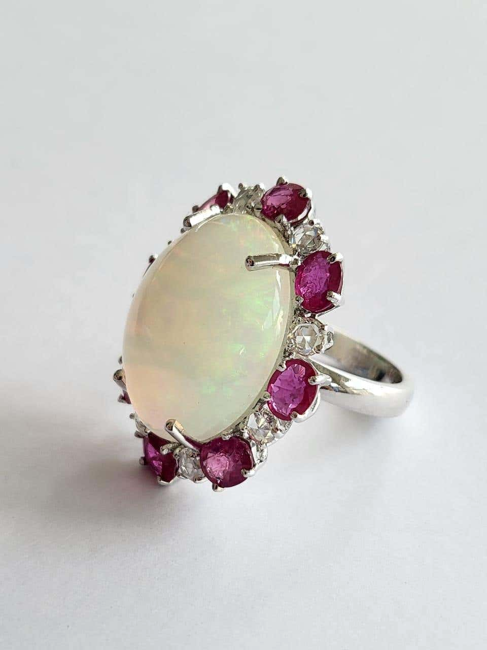 ruby with opal rings