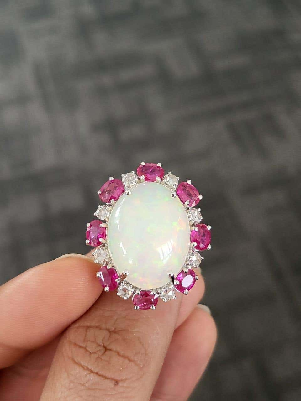 opal diamond rings
