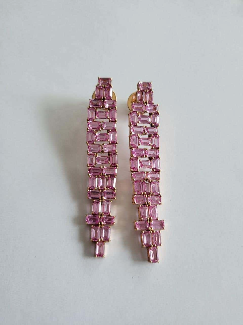 Pink sapphire earrings for women