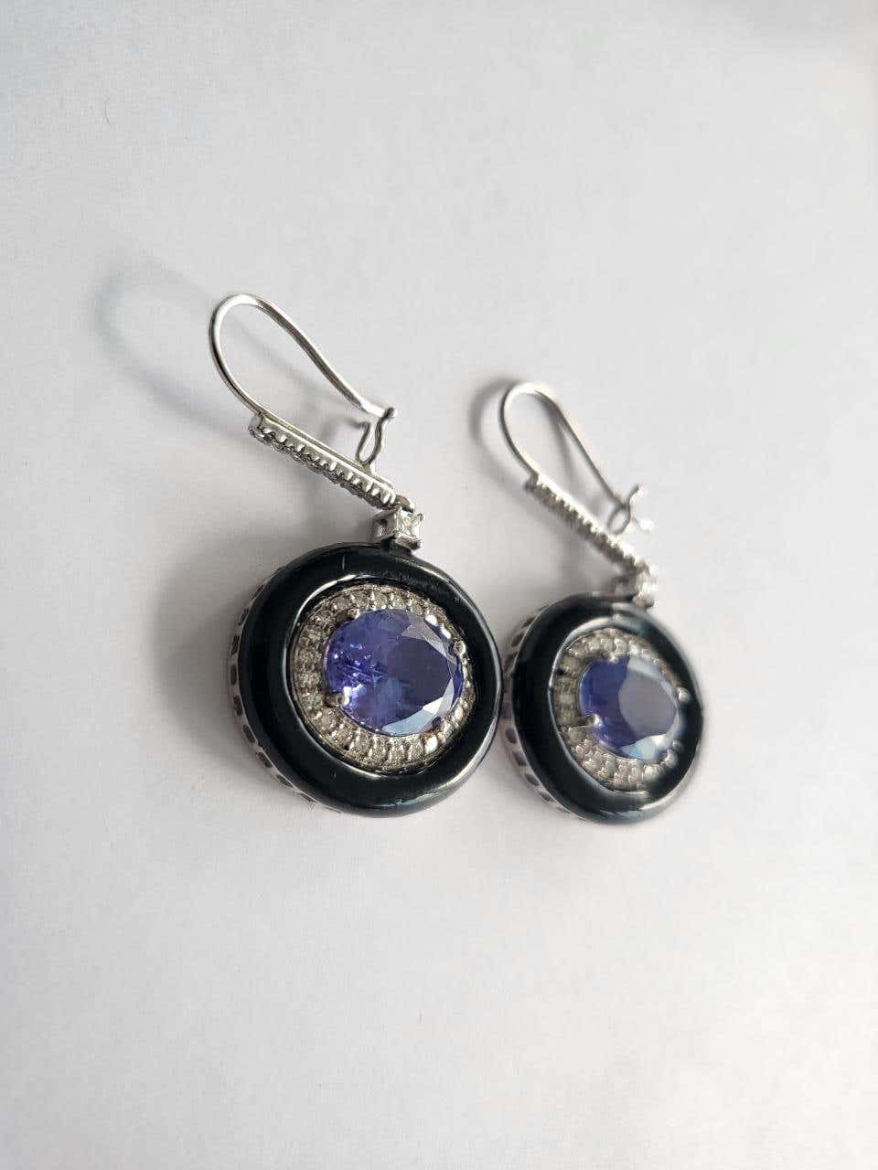 tanzanite diamond earrings for ladies
