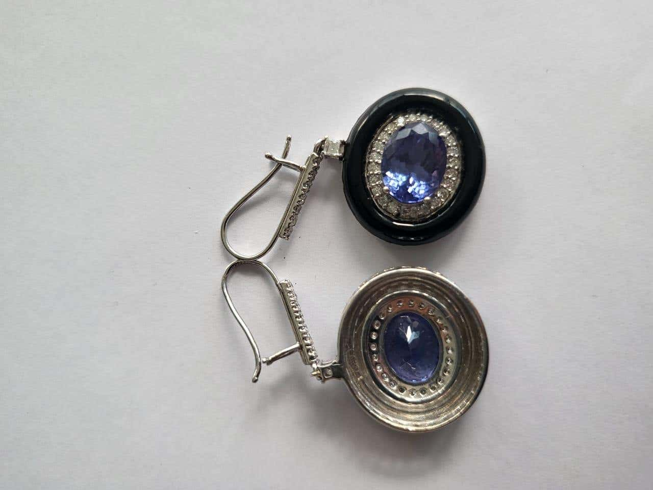 black enamel earrings