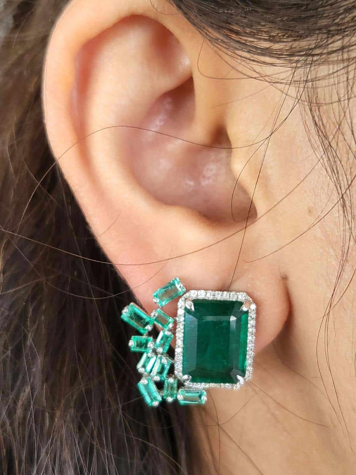 emerald diamond earrings