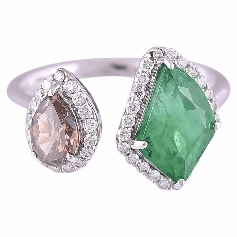 emerald and diamond ring