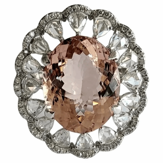 art deco morganite ring