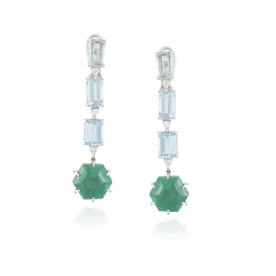 emerald aqua earrings