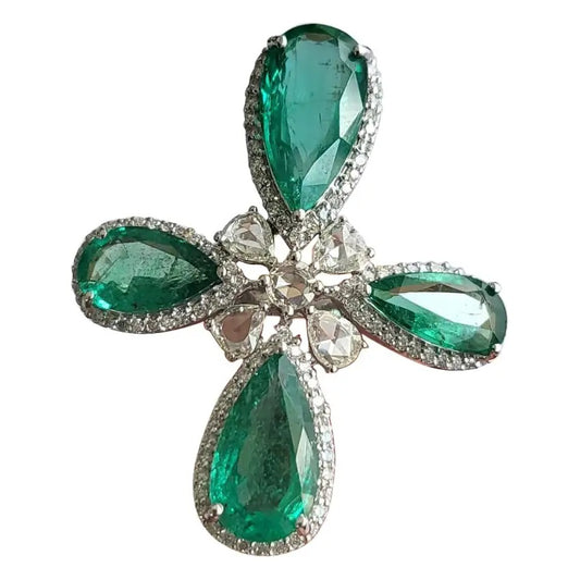 Emerald ring with diamonds