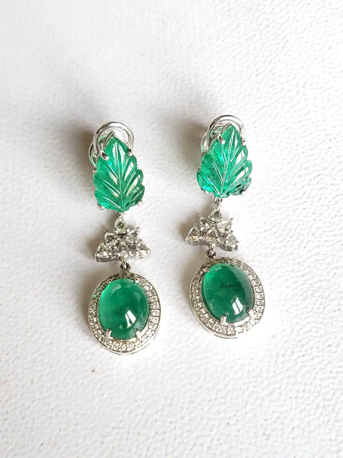 Emerald Cabochons earring
