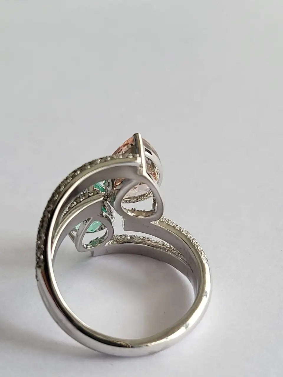 morganite emerald ring