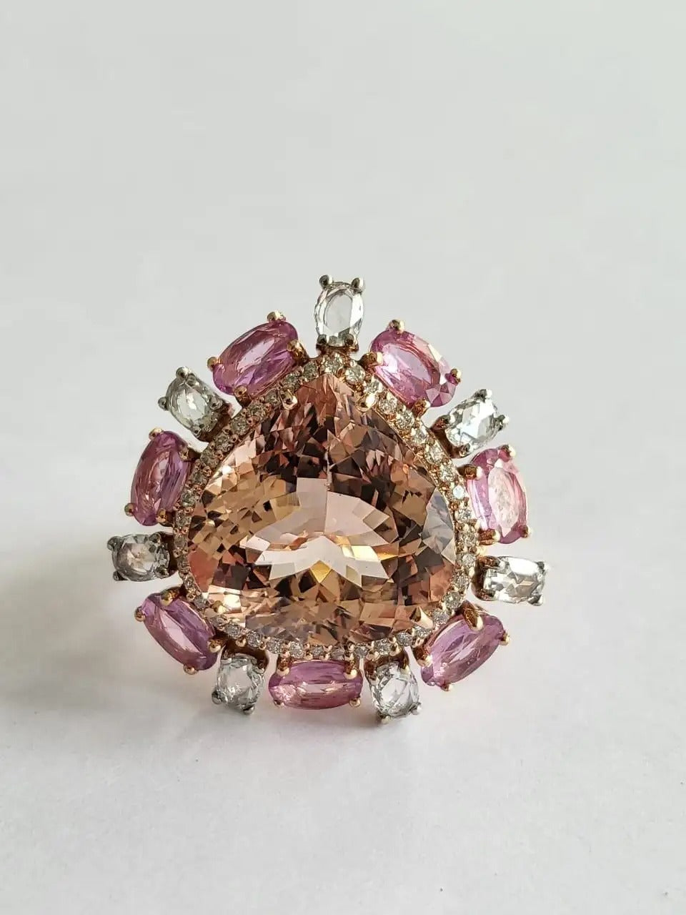 morganite sapphire Engagement Ring