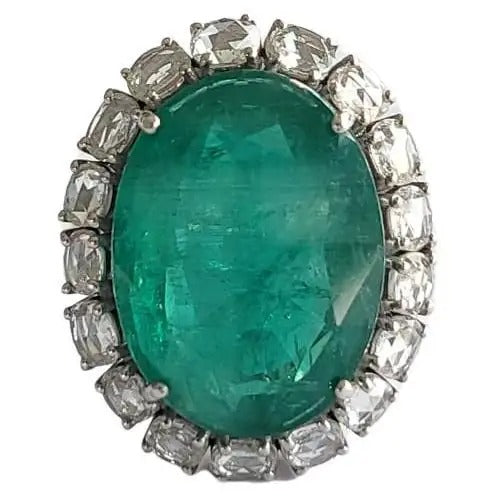 Natural Zambian Emerald Engagement Ring