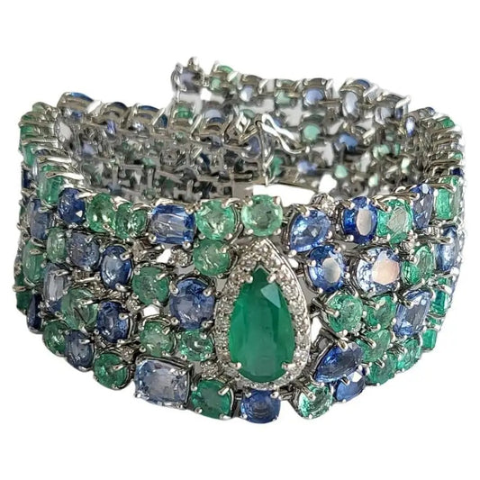 Emeralds Blue Sapphires bracelet