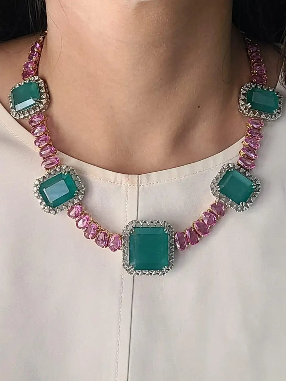 Pink Sapphire Choker Necklace